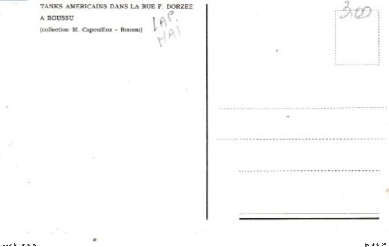 LAP Boussu Tanks Americains Dans La Rue F Dorzee - Boussu