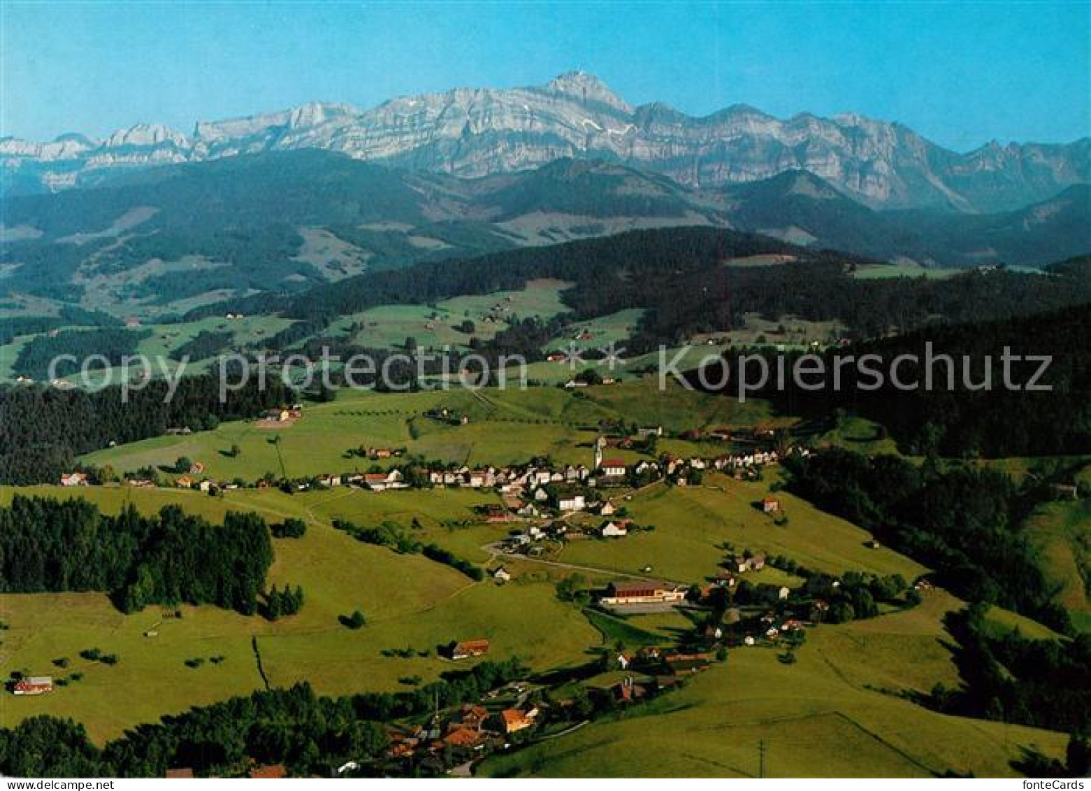 13235866 Schwellbrunn Mit Saentiskette Appenzeller Alpen Fliegeraufnahme Schwell - Autres & Non Classés