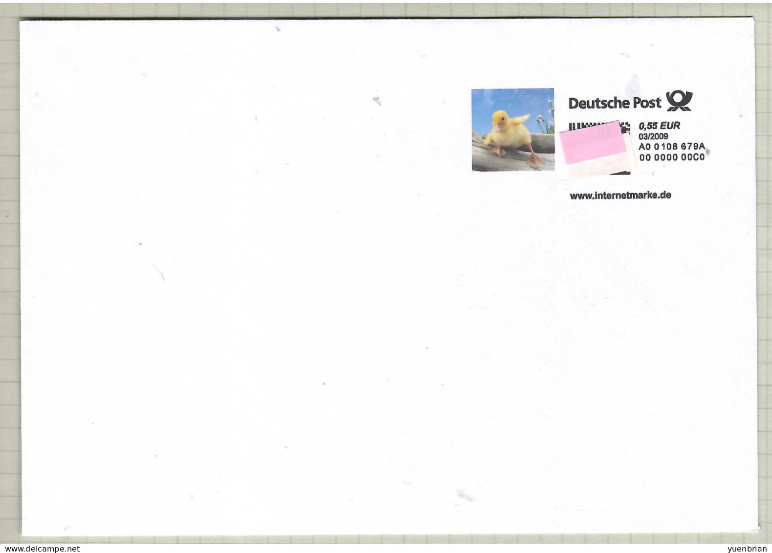 Germany 2009, Postal Stationary, Self-Service Franking Label On Cover, Duck, MNH** - Patos