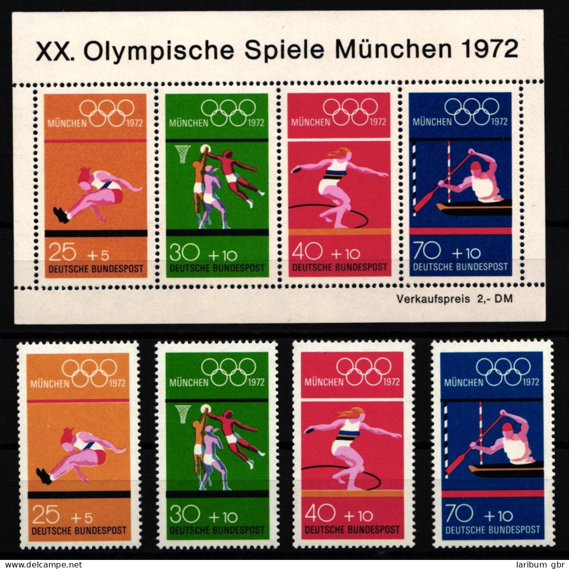 Bundesrepublik Deutschland 734-737 Und Block 8 Postfrisch Olympia #JA455 - Andere & Zonder Classificatie