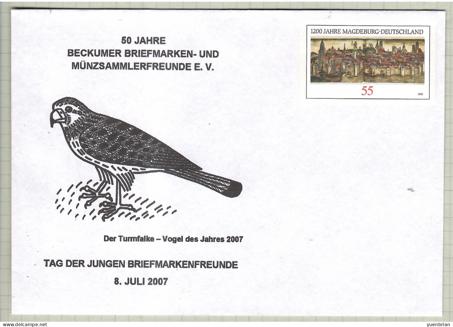 Germany 2007, Postal Stationary, Pre-Stamped Cover, Eagle, ++++ Print For Private Order ++++, MNH** - Águilas & Aves De Presa