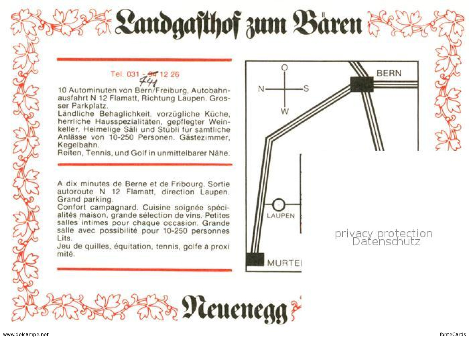 13125736 Flamatt Landgasthof Zum Baeren Flamatt - Autres & Non Classés