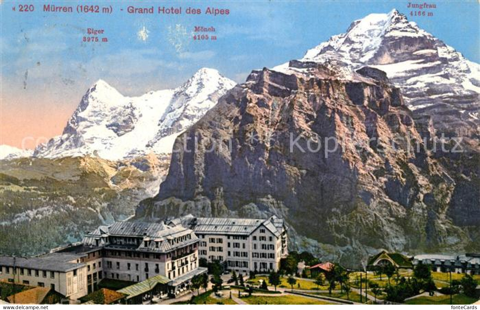 13114786 Muerren BE Grand Hotel Des Alpes Mit Eiger Moench Und Jungfrau Berner A - Autres & Non Classés