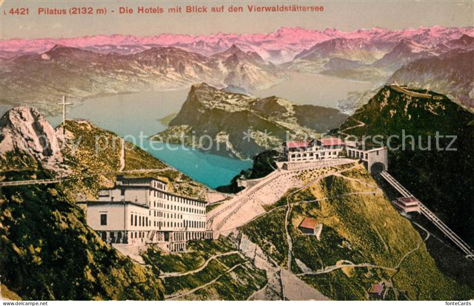 13114736 Pilatus Kulm Berghotels Mit Blick Auf Den Vierwaldstaettersee Alpenpano - Andere & Zonder Classificatie