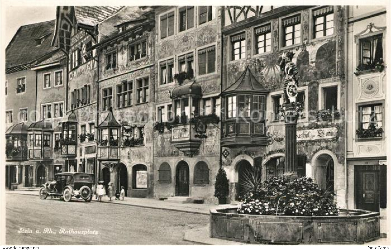 13113856 Stein Rhein Rathausplatz Brunnen Gasthof Historische Gebaeude Stein Am  - Andere & Zonder Classificatie