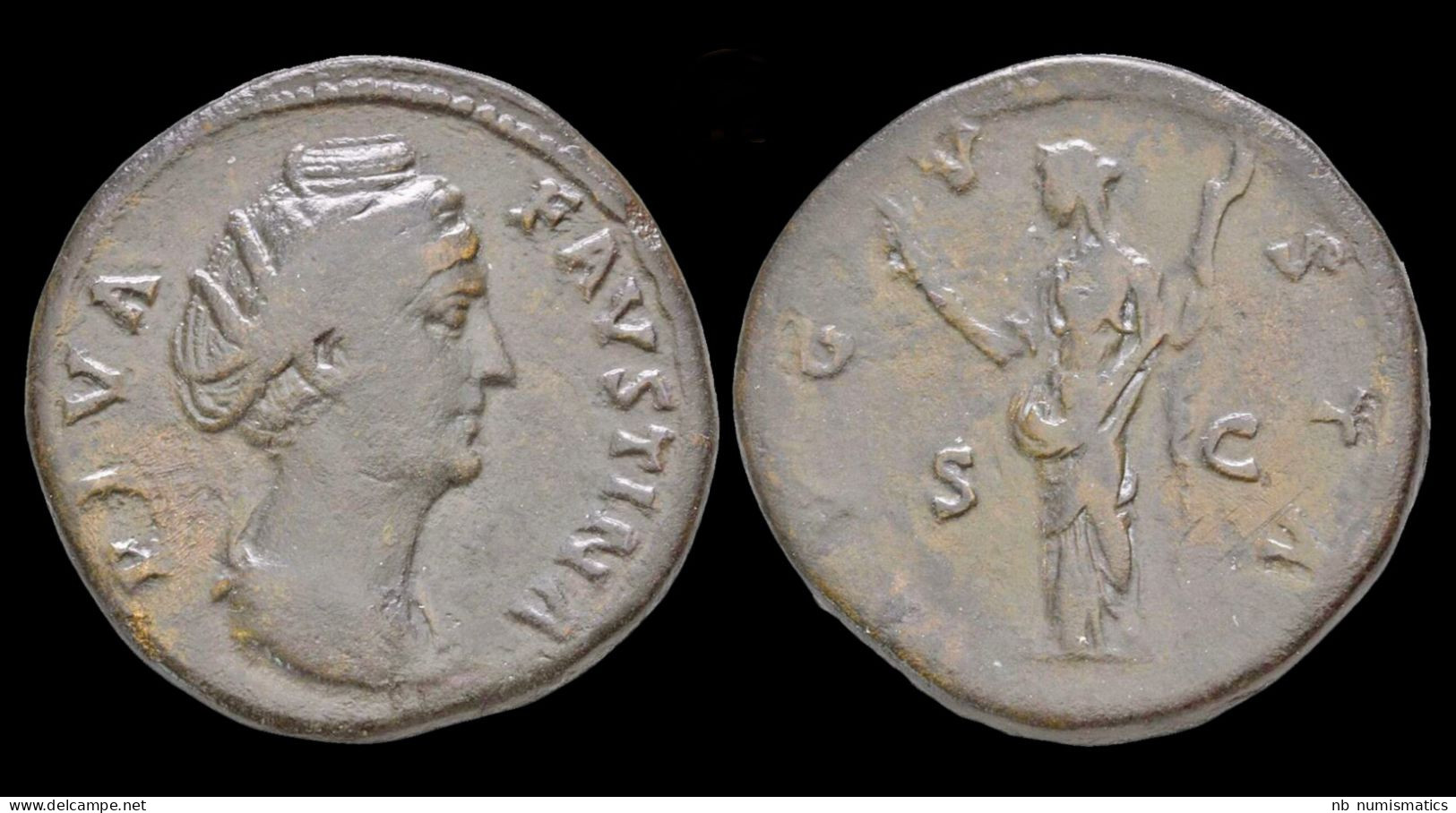 Faustina I AE Sestertius Ceres Standing Left - La Dinastía Antonina (96 / 192)