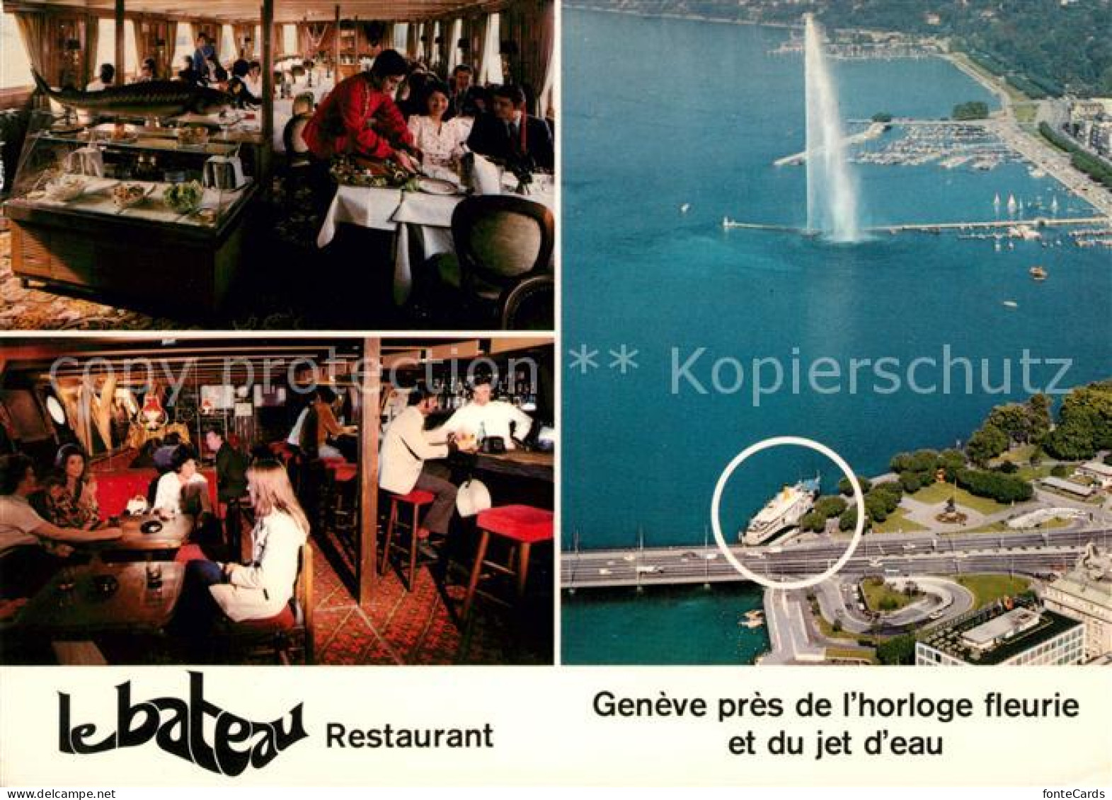 13027696 Geneve GE Le Bateau Restaurant Fliegeraufnahme Geneve - Altri & Non Classificati