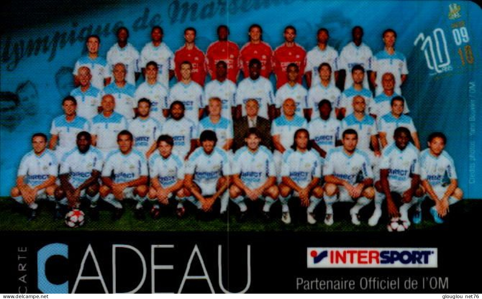 CARTE CADEAU  INTERSPORT... PARTENAIRE OFFICIEL DE L'OM - Tarjetas De Fidelización Y De Regalo