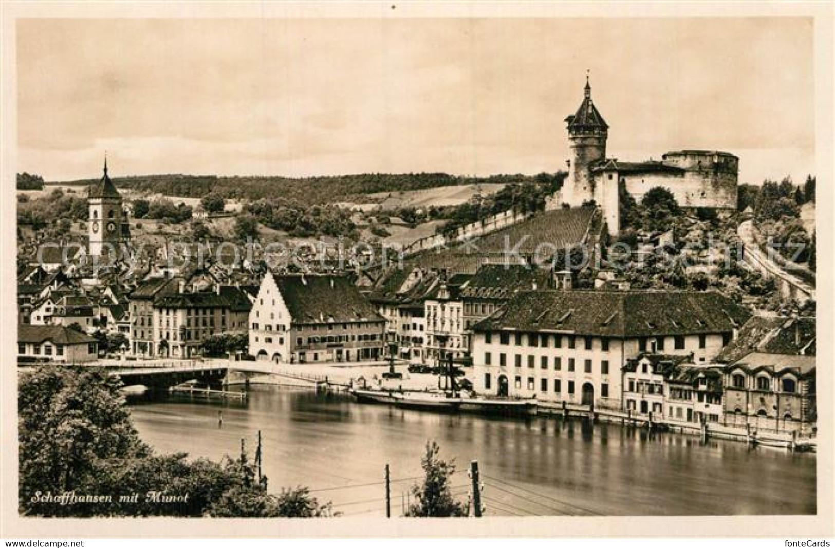 12978176 Schaffhausen SH Blick Ueber Den Rhein Munot Festungsanlage Wahrzeichen  - Andere & Zonder Classificatie