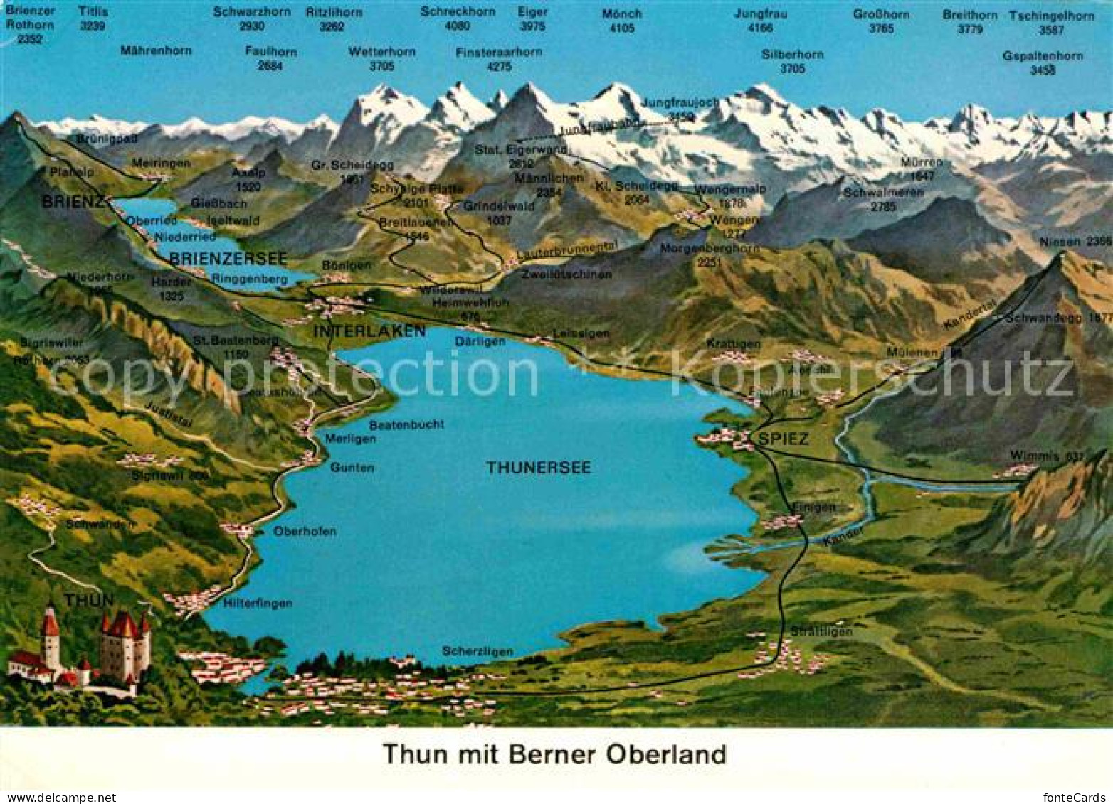 12860036 Thun BE Mit Berner Oberland Alpen Aus Der Vogelperspektive Thun - Otros & Sin Clasificación