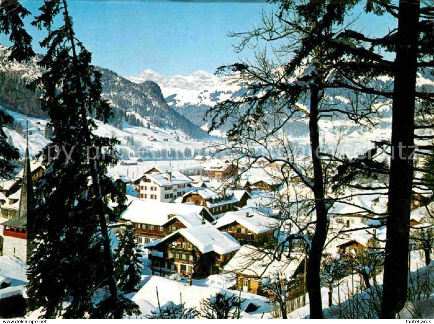 12856096 Gstaad Winterpanorama Berner Oberland Alpenpanorama Gstaad - Sonstige & Ohne Zuordnung