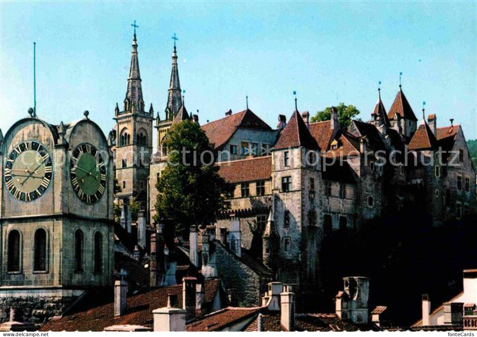 12854606 Neuchatel NE Schloss Mit Stiftskirche Und Diesse Turm Neuchatel - Autres & Non Classés