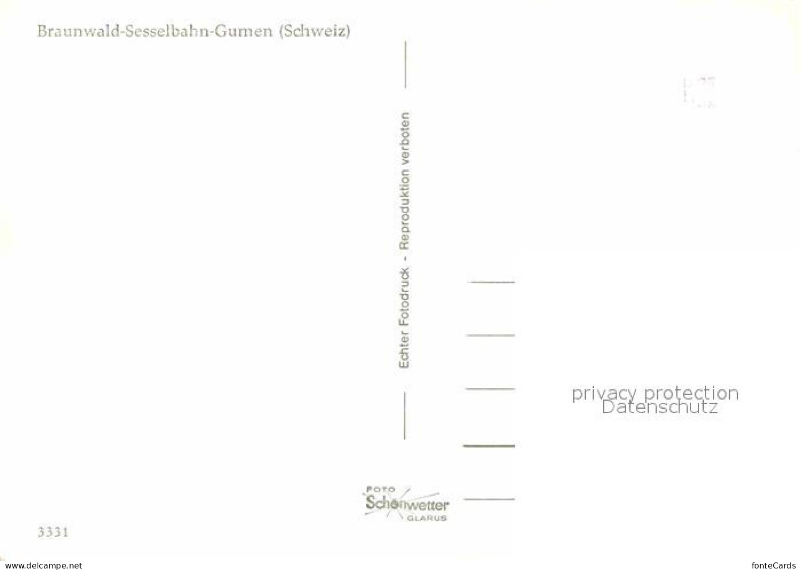 12844666 Gumen Braunwald Sesselbahn Panorama Gumen - Other & Unclassified