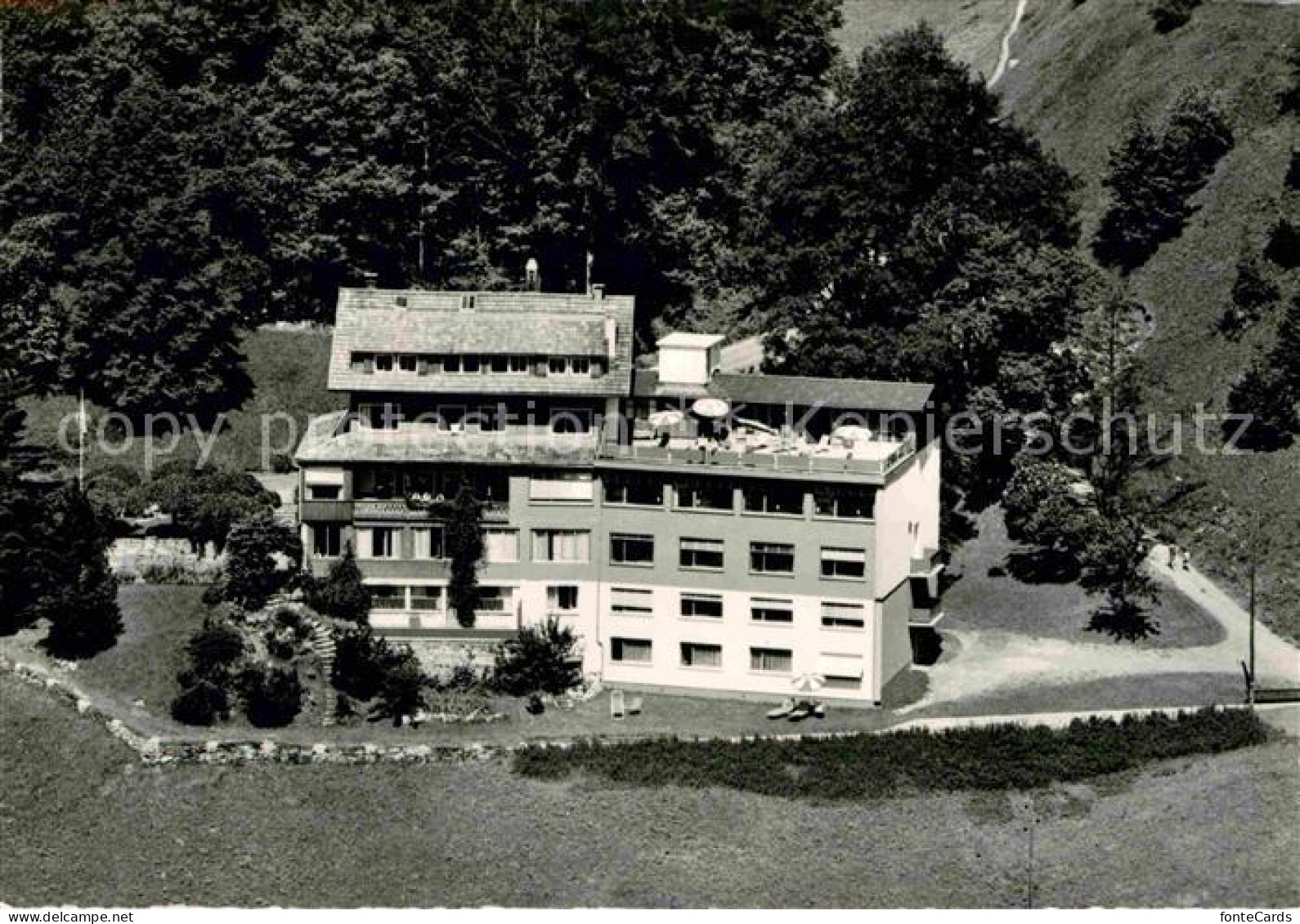 12839066 Goldern-Hasliberg Fliegeraufnahme Hotel Gletscherblick Meiringen - Autres & Non Classés