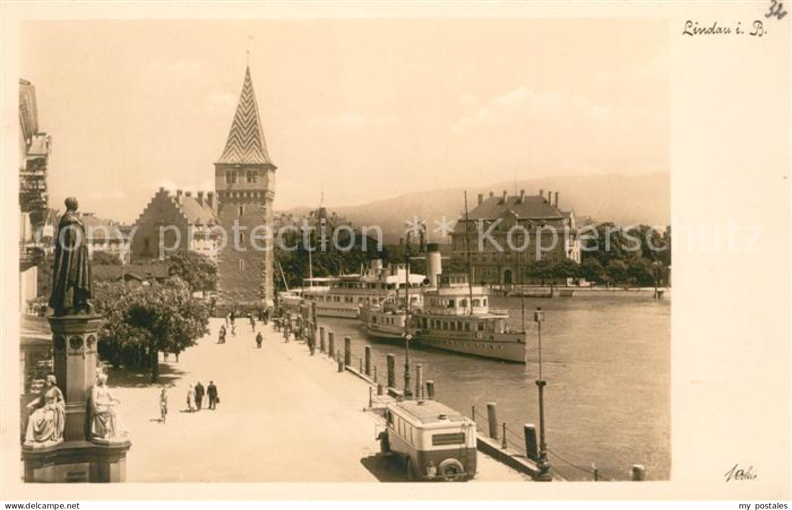 73142713 Lindau Bodensee Dampfer Turm  Lindau Bodensee - Lindau A. Bodensee