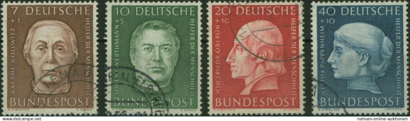 Bundrepublik 200-203 BRD Wohlfahrt Helfer Der Menschheit 1954 Sauber Gestempelt - Oblitérés