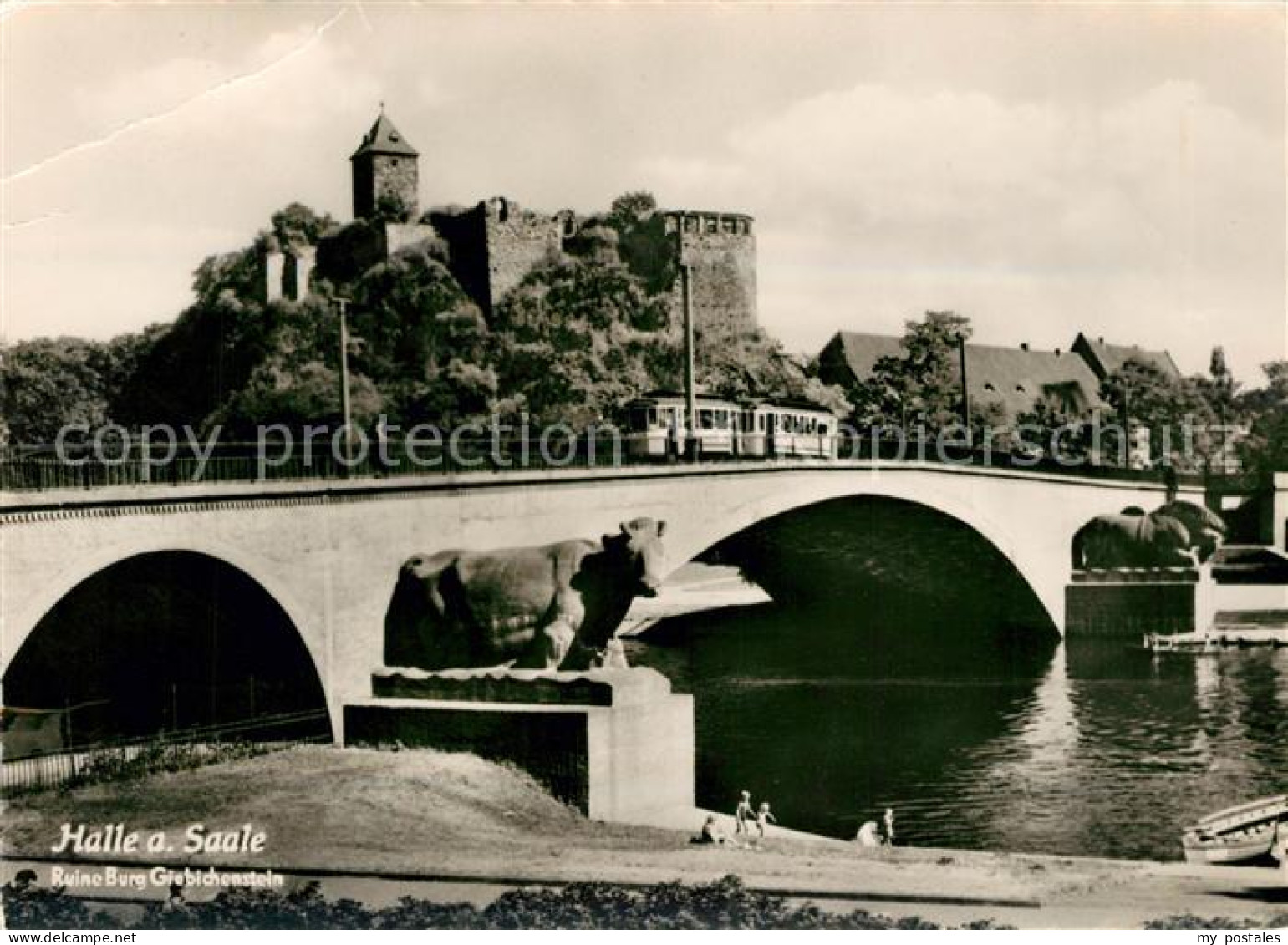 73142117 Halle Saale Ruine Burg Giebichenstein Bruecke Halle Saale - Halle (Saale)