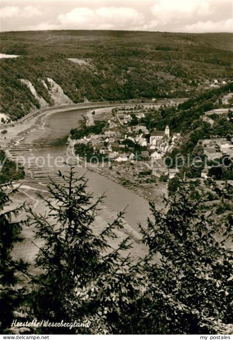 73141955 Herstelle Weser Panorama Wesertal Herstelle Weser - Beverungen