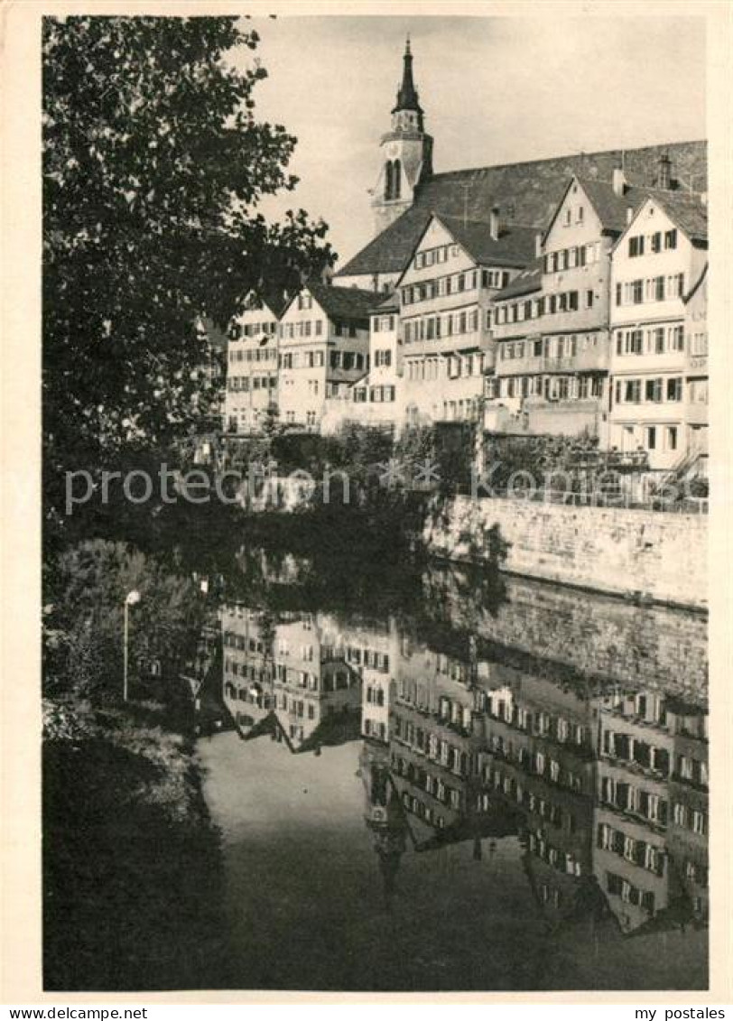 73141951 Tuebingen Partie Am Neckar Mit Stiftskirche Wasserspiegelung Bildkalend - Tübingen