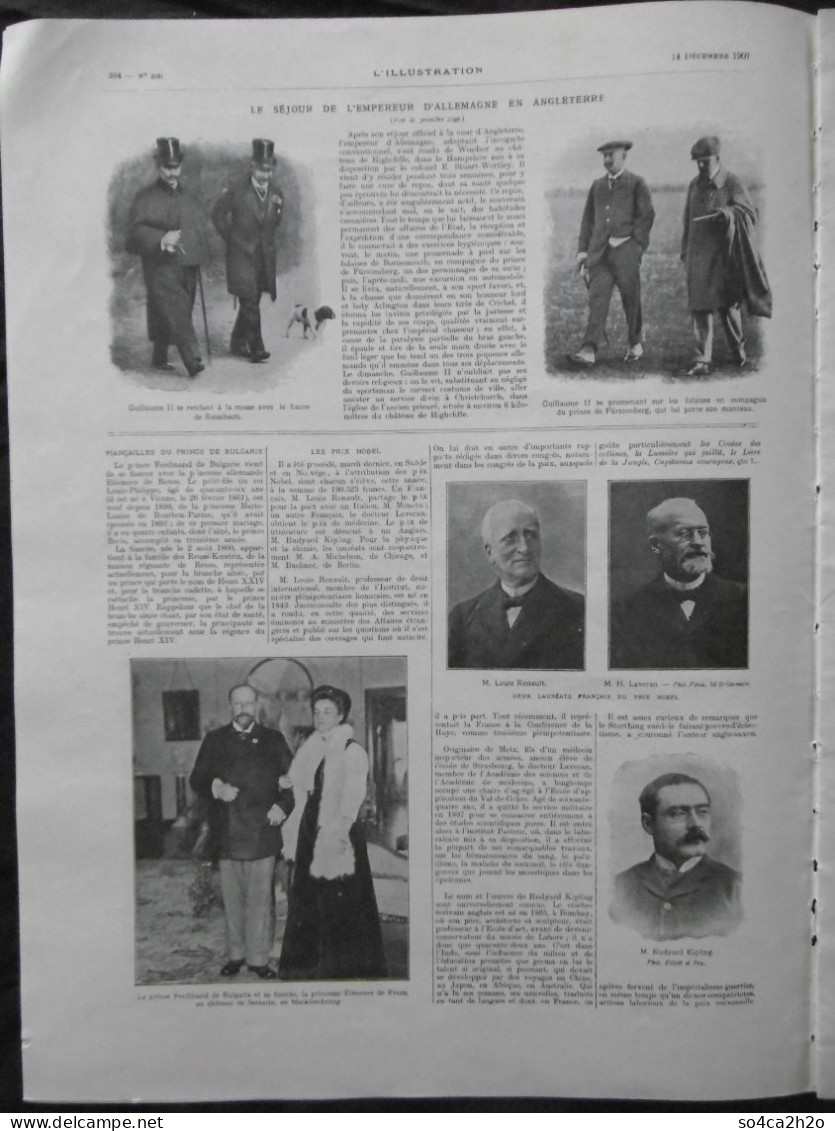 L'ILLUSTRATION N°3381 14/12/1907 Marcelle Tinayre; Le Dirigeable Patrie En Perdition; Le Crime De Monté Carlo - Otros & Sin Clasificación