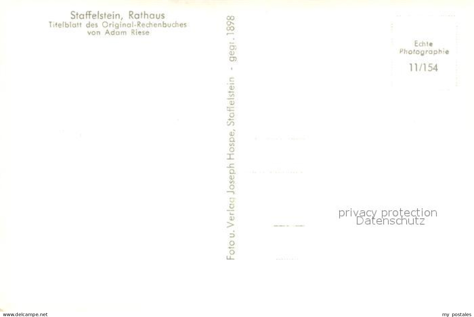 73141136 Staffelstein Rathaus Denkmal Titelblatt Des Original Rechenbuches Von A - Staffelstein