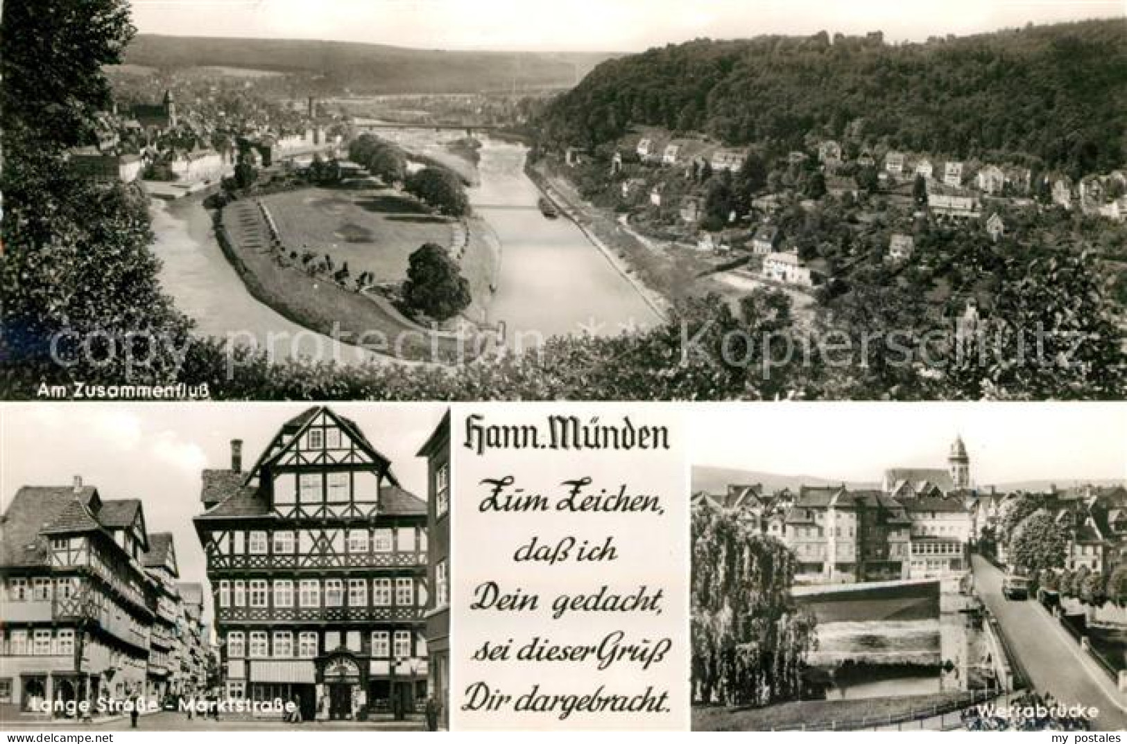 73140923 Hann. Muenden Zusammenfluss Von Werra Und Fulda Zur Weser Fachwerkhaeus - Hannoversch Münden