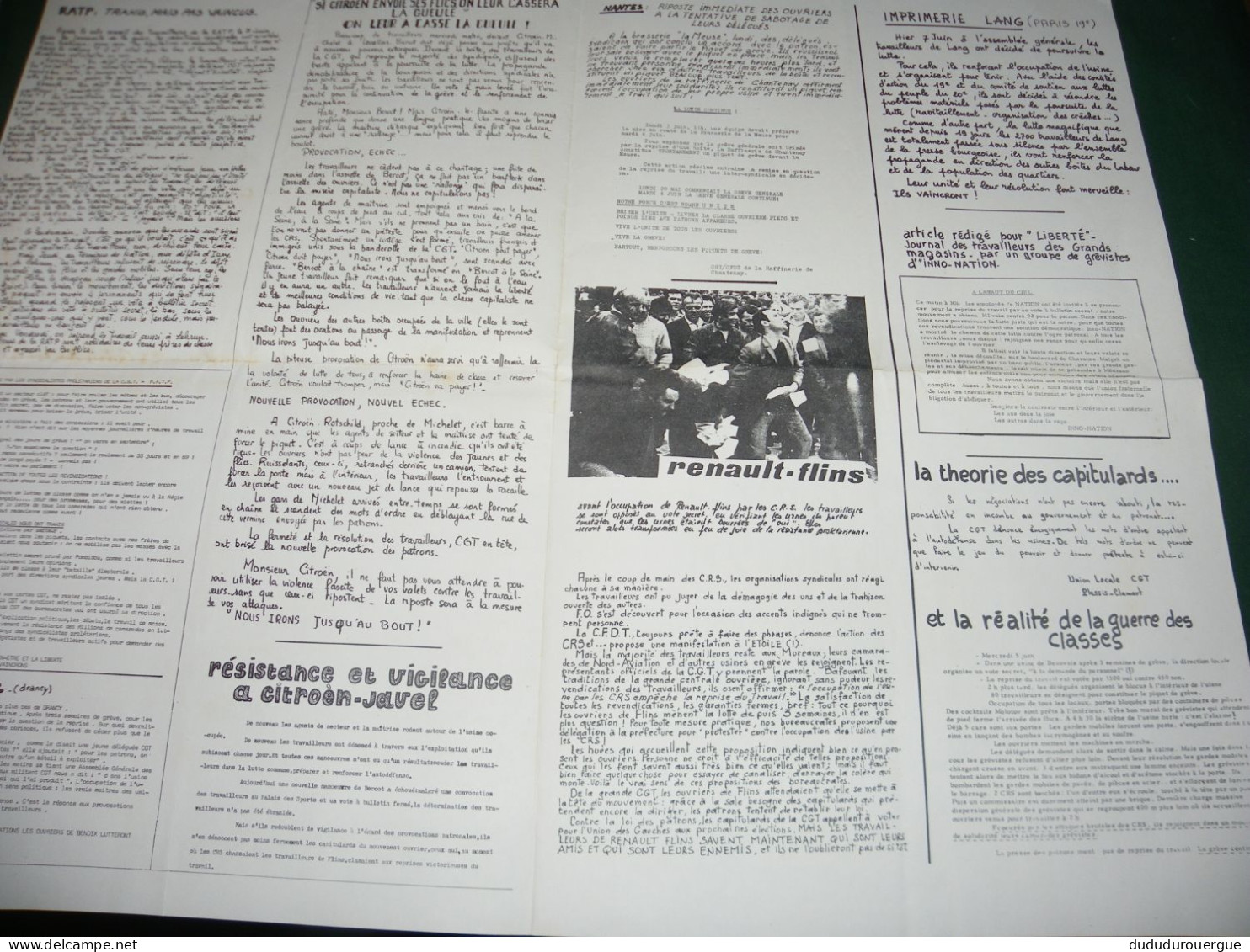 PROPAGANDE 68 : LA CAUSE DU PEUPLE N ° 11 , JOURNAL DE FRONT POPULAIRE , 6/7 JUIN 1968 - 1950 - Heute