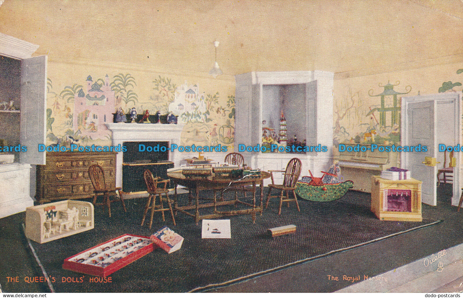 R049865 The Queens Dolls House. The Royal Nursery. Tuck. Oilette - World