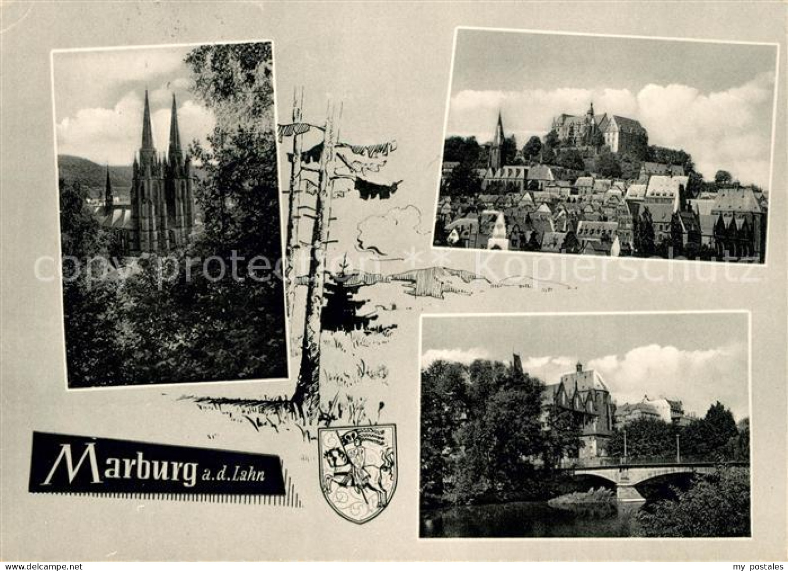 73140137 Marburg Lahn Elisabethenkirche Altstadt Mit Schloss Lahnbruecke Univers - Marburg