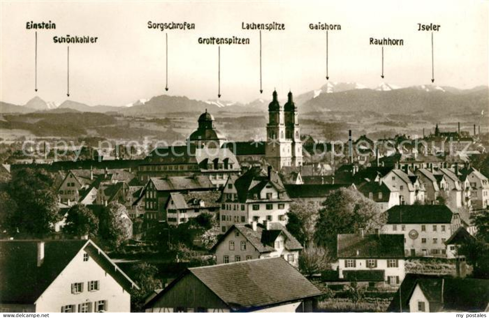 73138747 Kempten Allgaeu Stadtpanorama Mit Kirche Alpenkette Kempten Allgaeu - Kempten