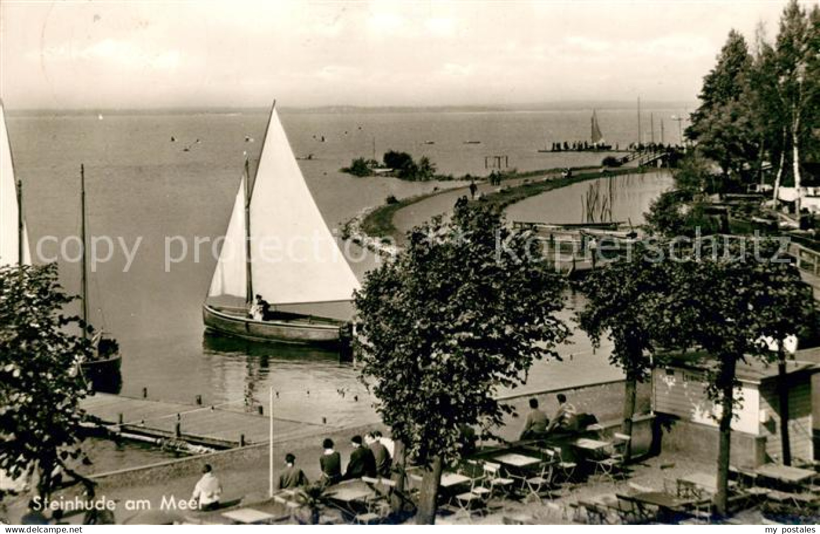 73138715 Steinhude Hafen Steinhuder Meer Segelboot Restaurant Terrasse Steinhude - Steinhude