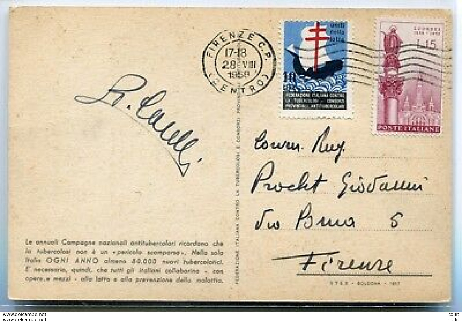 XX Campagna Antitubercolare 1957 - 1946-60: Poststempel