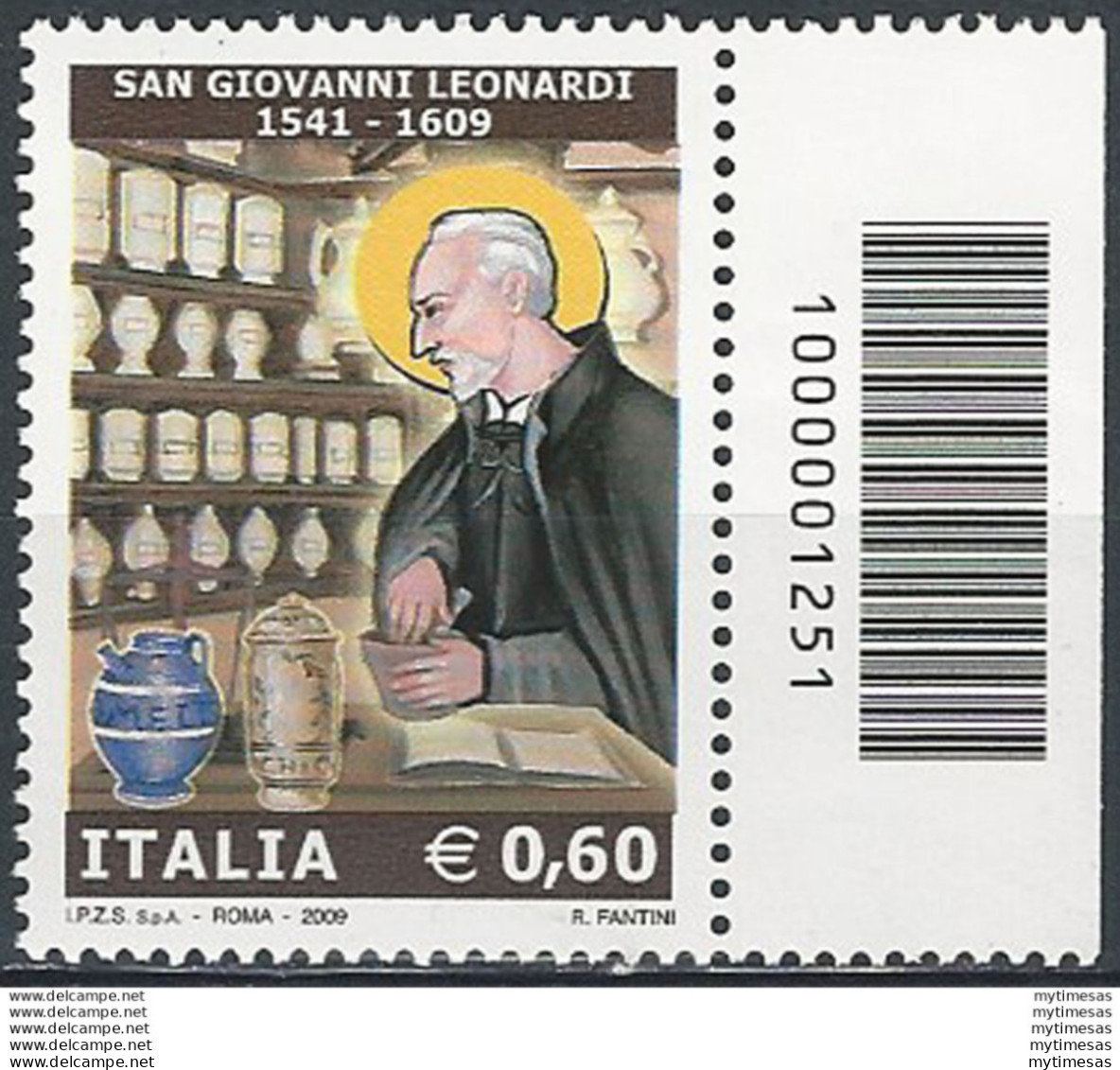 2009 Italia S.Giovanni Leonardi Codice A Barre MNH Unif. 3149cb - Autres & Non Classés