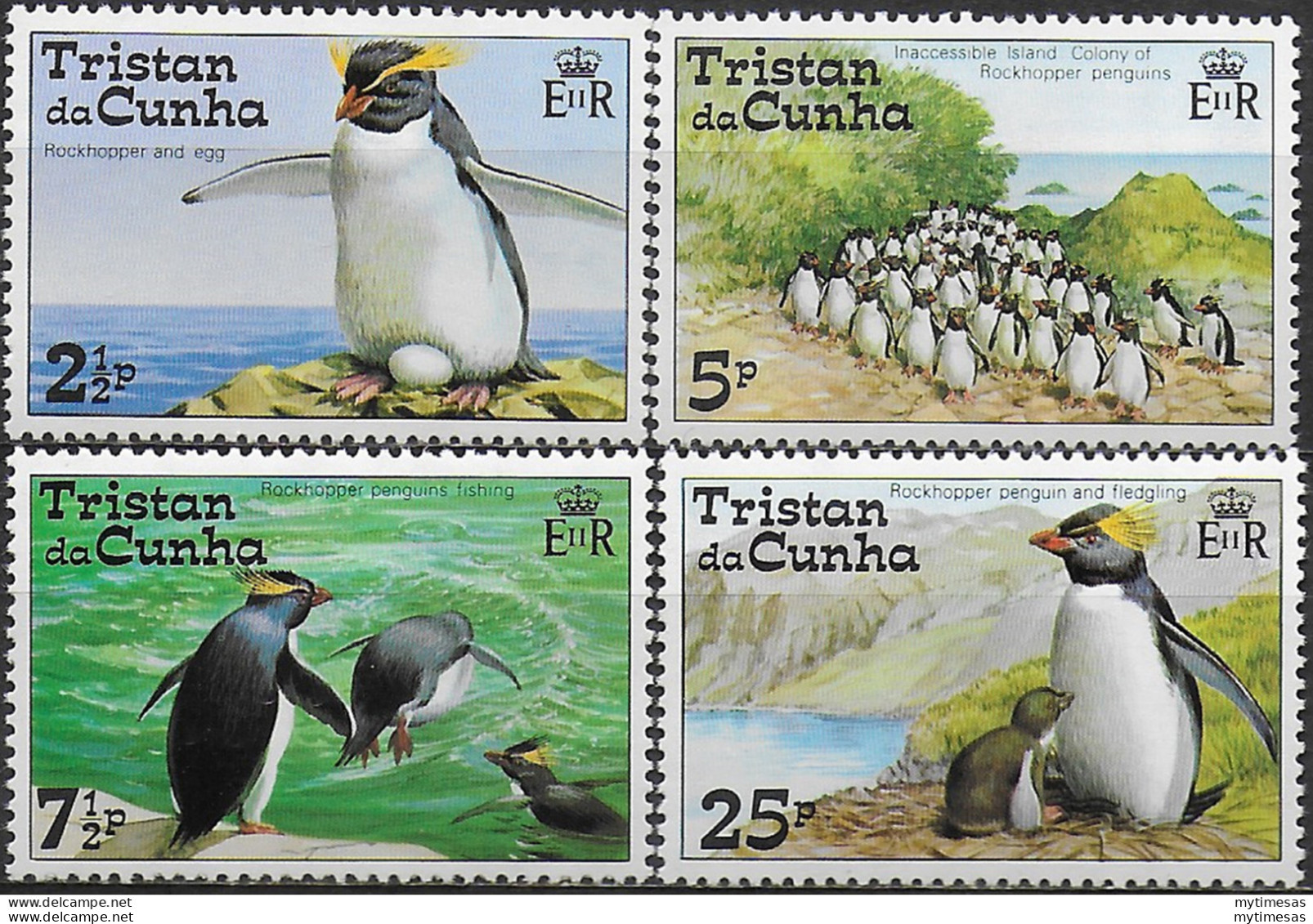 1974 Tristan Da Cunha Rockhopper Penguins 4v. MNH SG N. 188/91 - Altri & Non Classificati