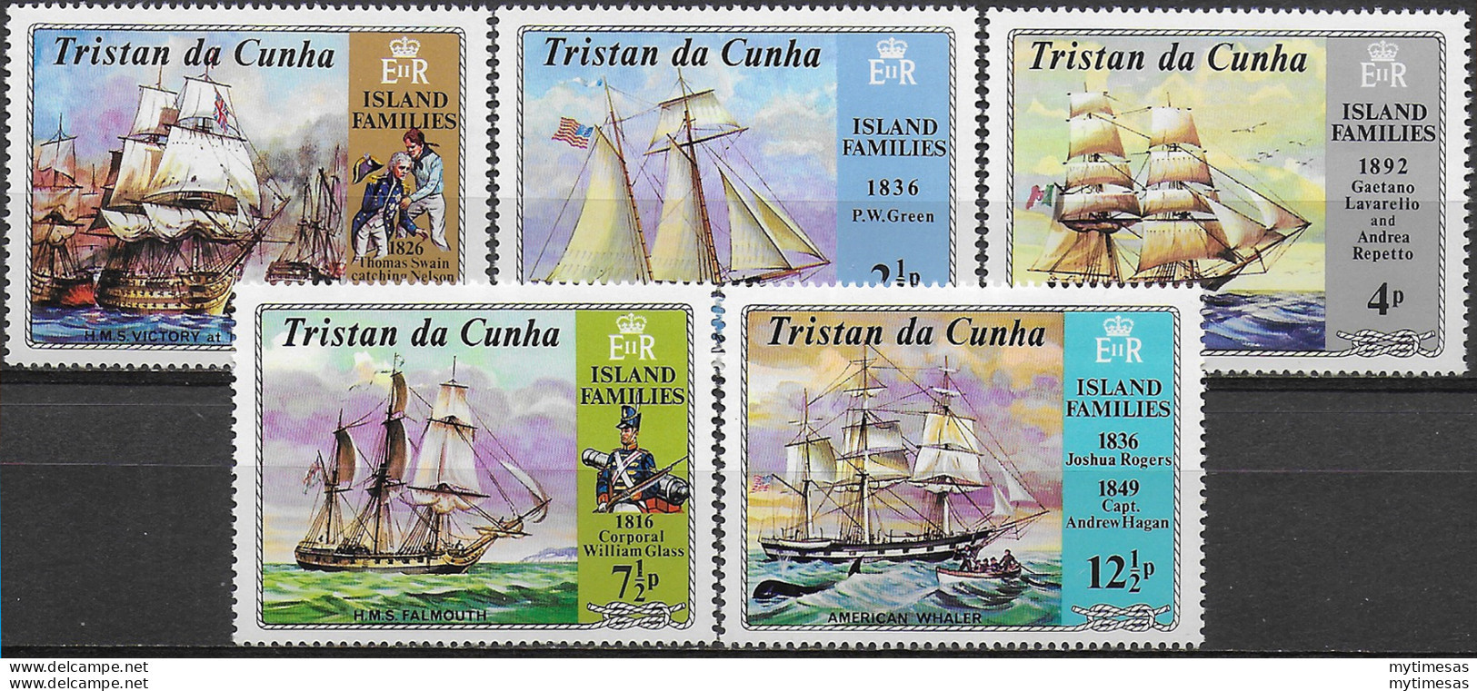 1971 Tristan Da Cunha Island Families 5v. MNH SG N. 153/57 - Altri & Non Classificati