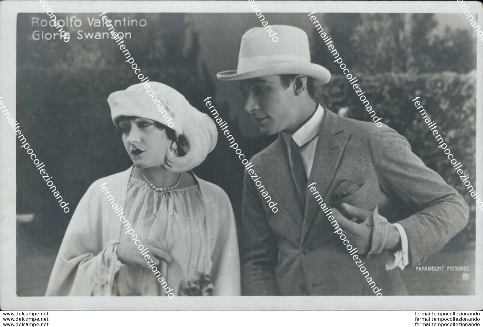 Bc546 Cartolina Rodolfo Valentino  Gloria Swanson Actor Attore  Movie Actress - Artistas