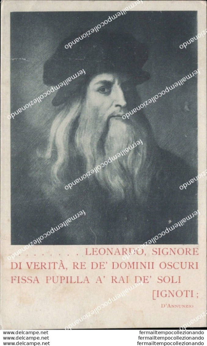 As360 Cartolina Leonardo Signore Di Verita' D'annunzio - Artistes