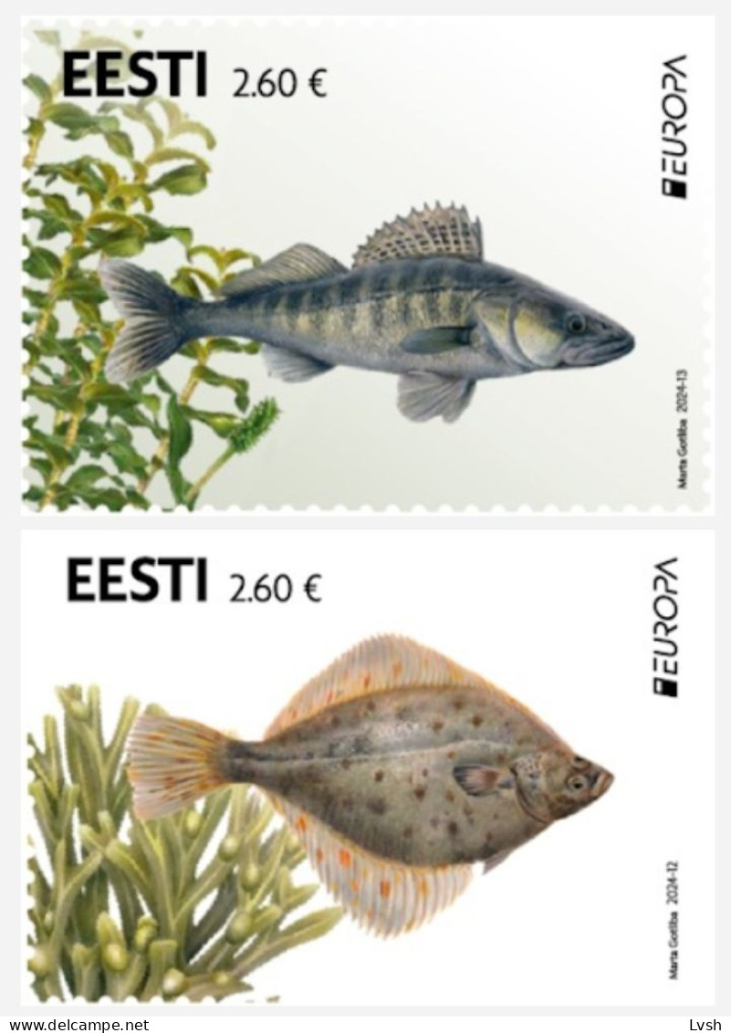 Estonia.2024.Europa CEPT.Underwater Fauna And Flora.2 V. ** . - Estland