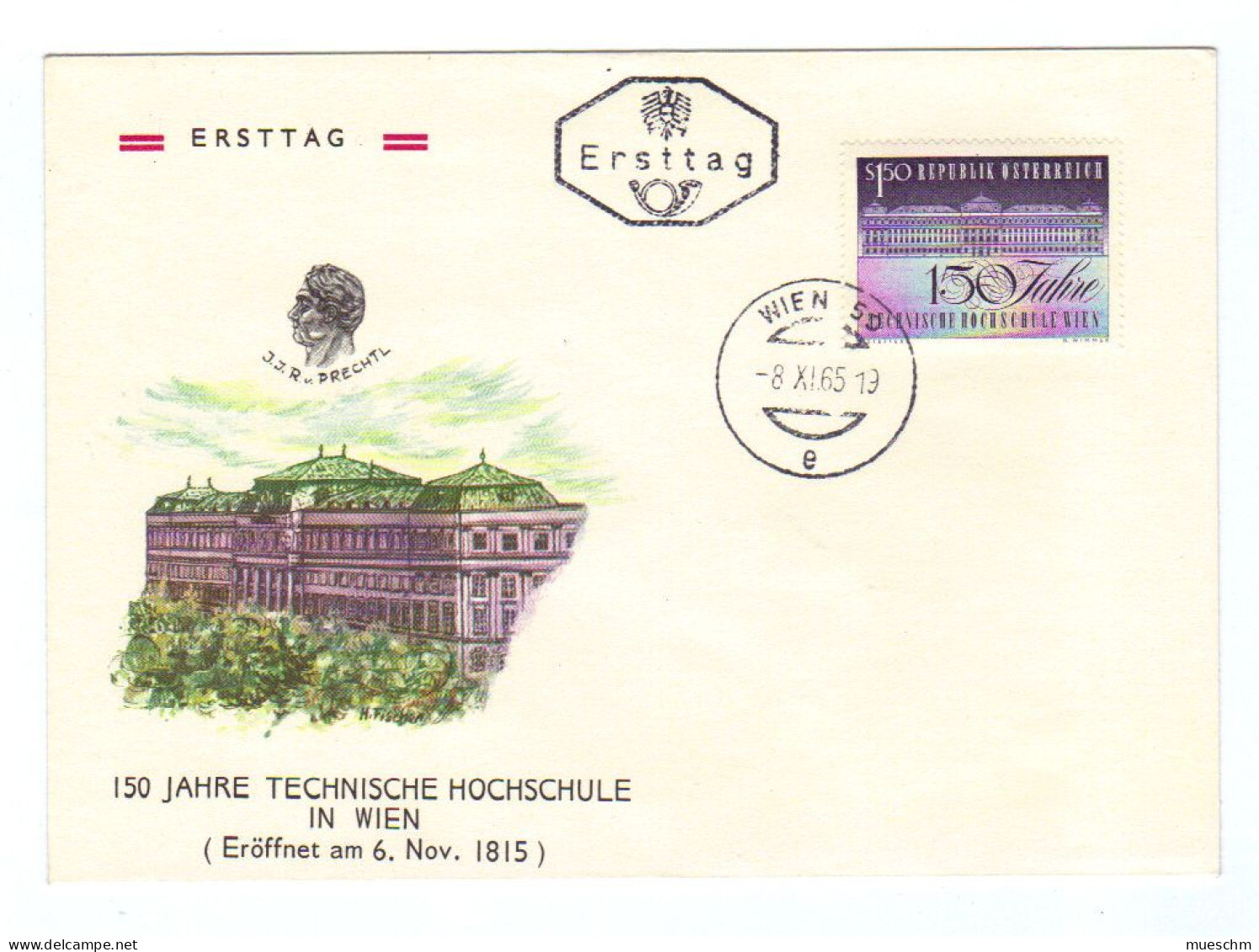 Österreich, 1965, Ersttagskuvert "150 Jahre Techn.Hochsch.Wien", MiNr.1198 Mit Tagesstempel (11547X) - FDC