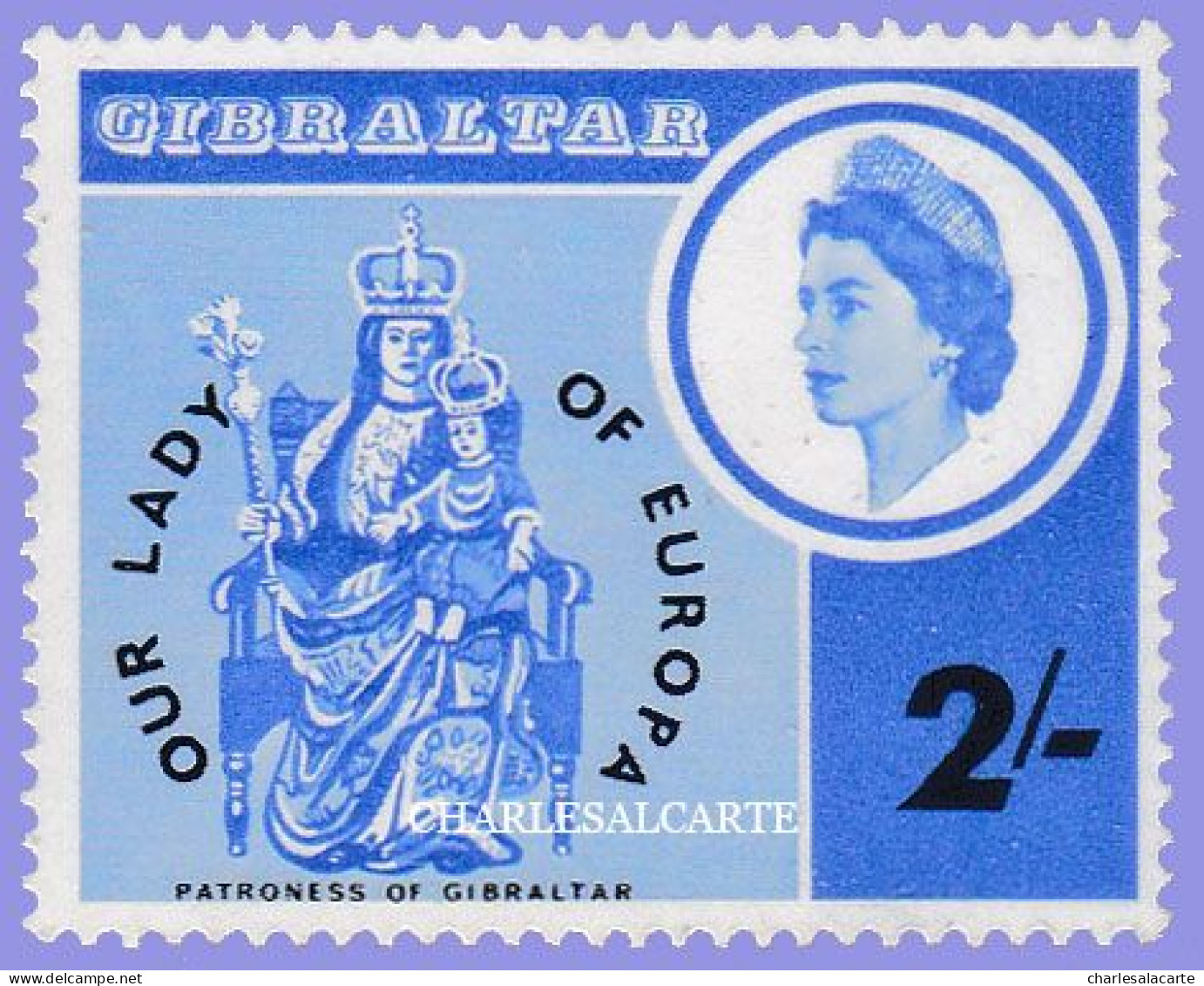 GIBRALTAR 1966  Q.E. II  LADY OF EUROPA  S.G. 195  U.M. - Gibraltar