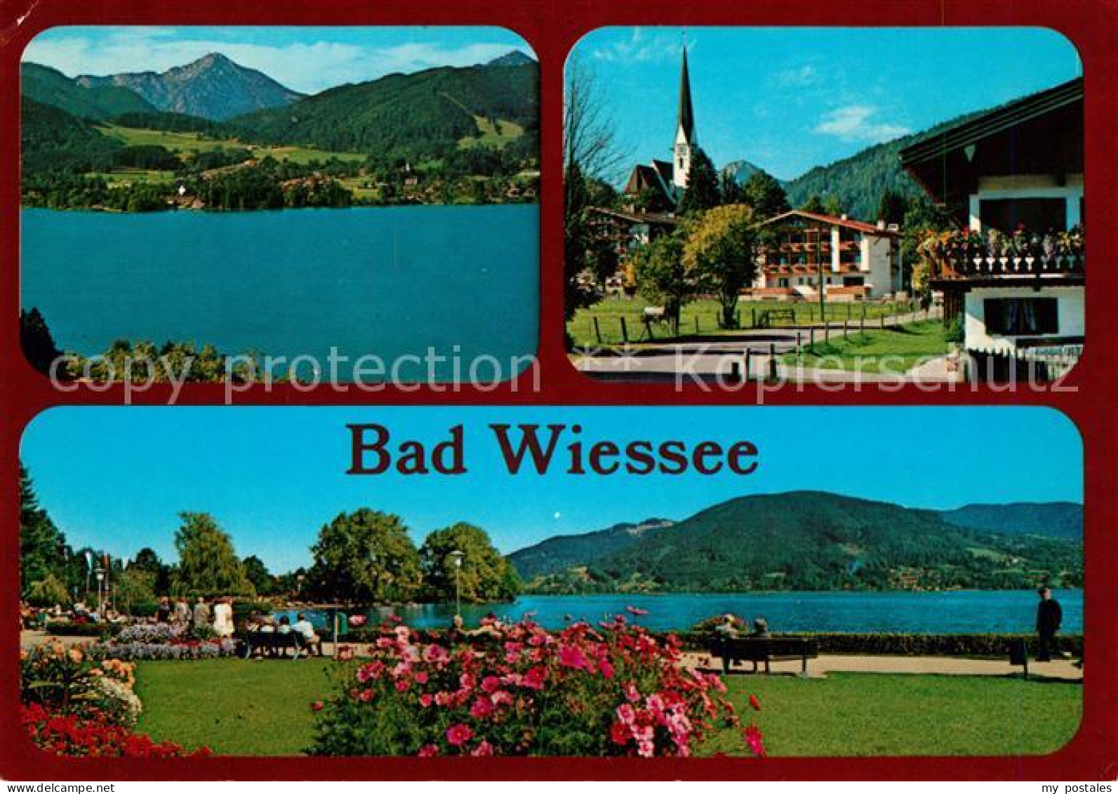 73126833 Bad Wiessee Panorama Tegernsee Alpen Seepromenade Ortsmotiv Mit Kirche  - Bad Wiessee