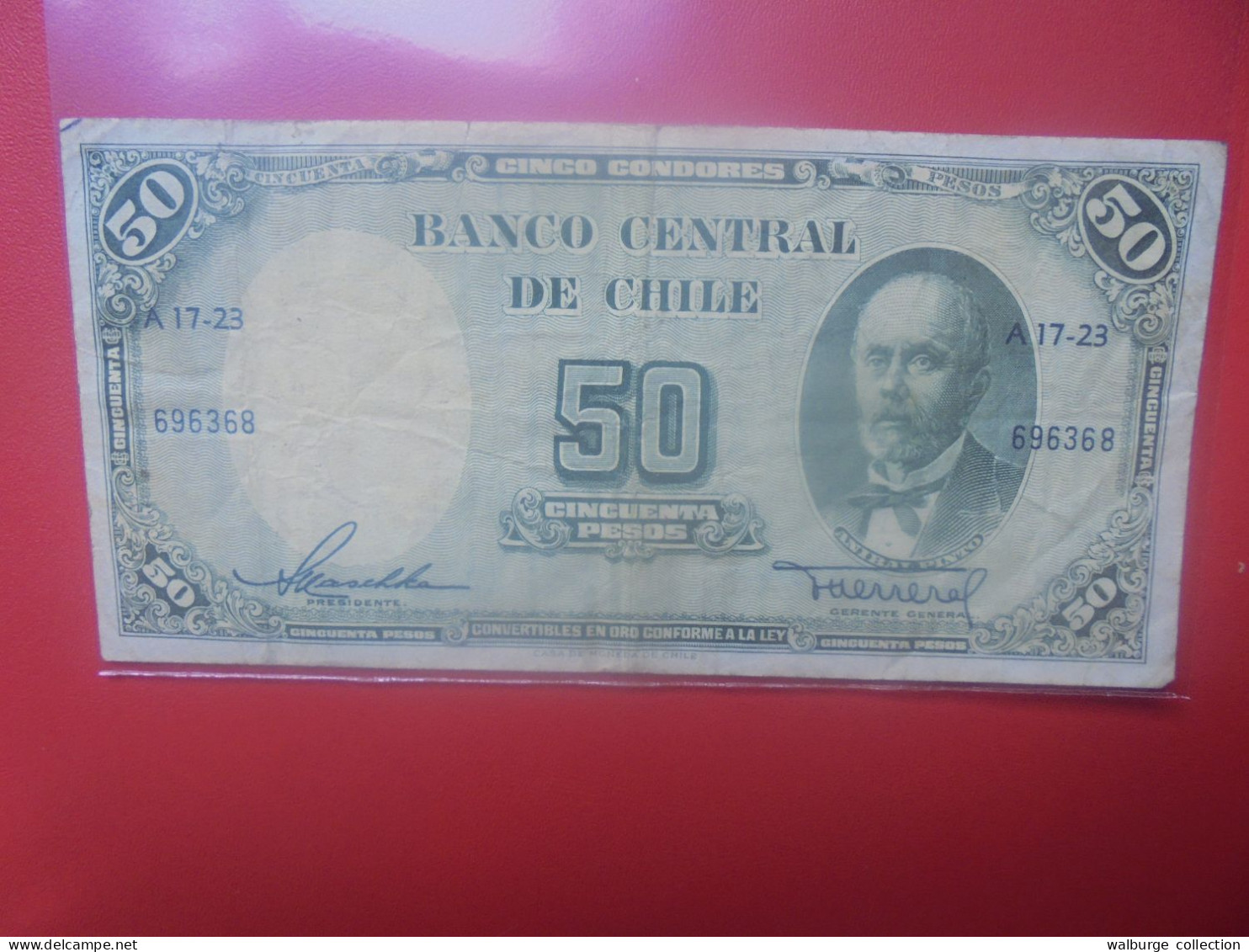 CHILI 50 PESOS ND (1947-58) Circuler (B.33) - Chili