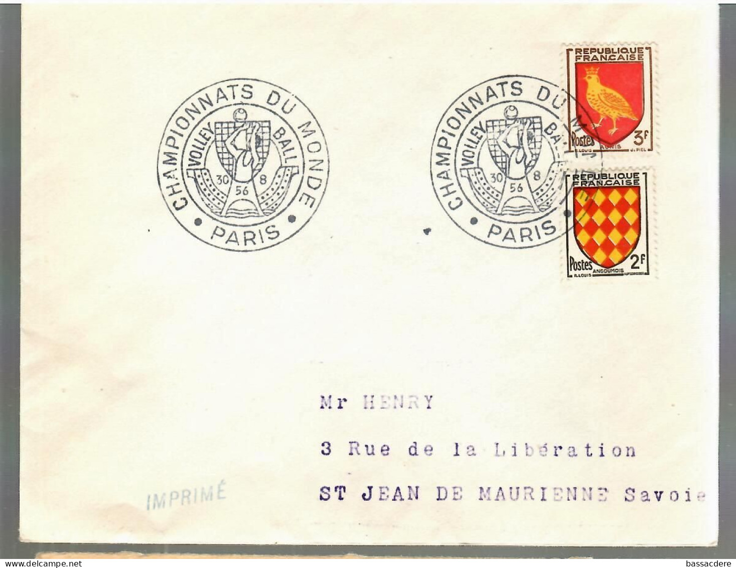80207 -  CHAMPIONNATS DU  MONDE  PARIS  1956 - Volleybal