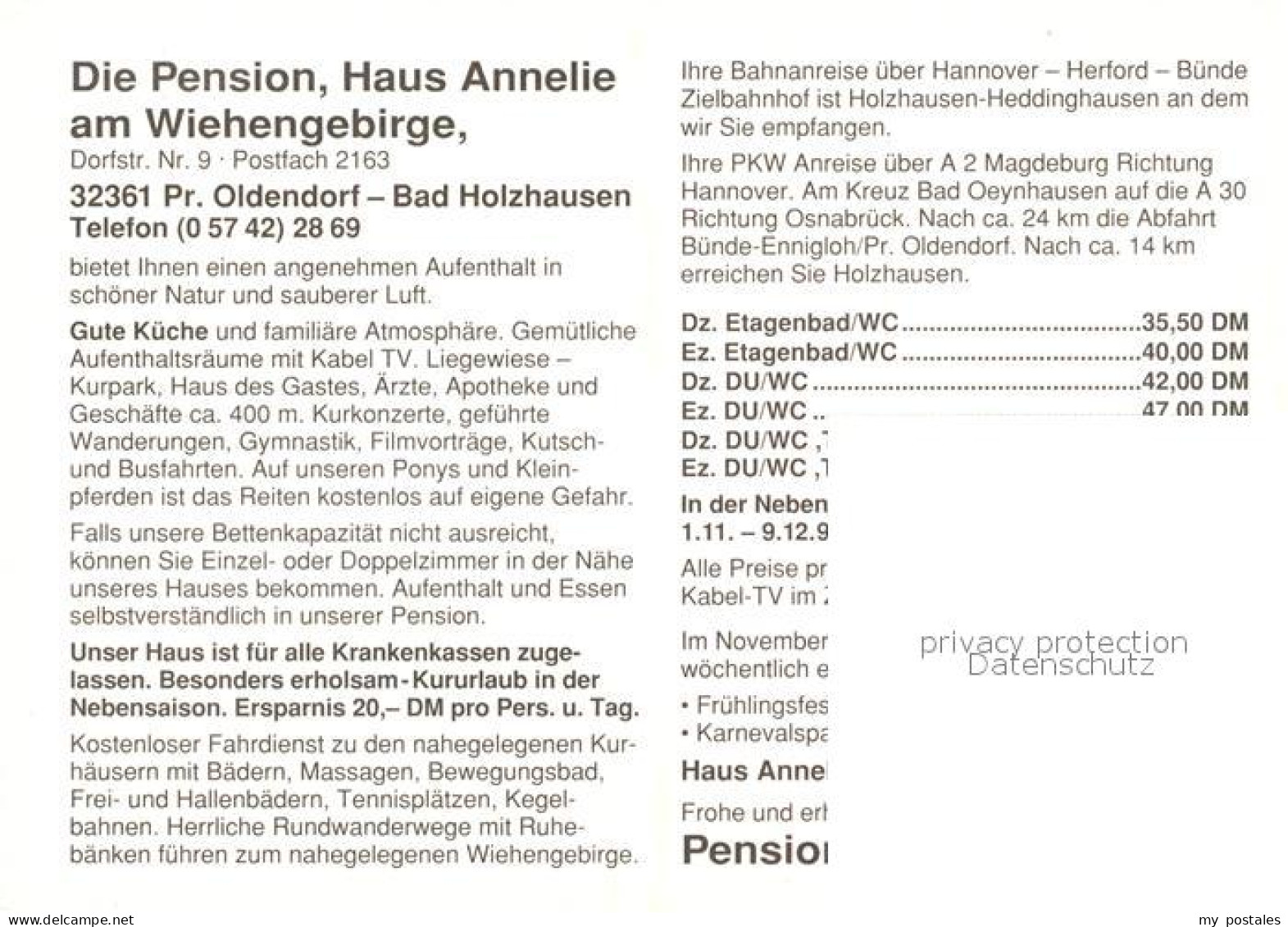 73125072 Bad Holzhausen Luebbecke Pension Haus Annelie  Boerninghausen - Getmold