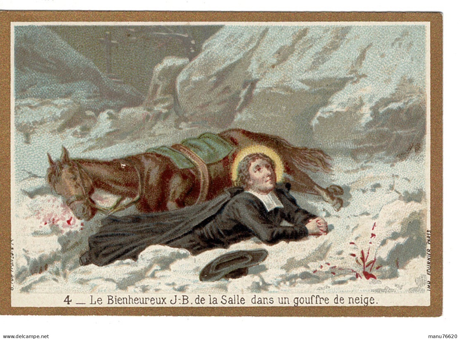IMAGE RELIGIEUSE - CANIVET :  4 Portrait Du Bienheureux Jean Baptiste De La Salle , Imp. Petithenry - France . - Godsdienst & Esoterisme