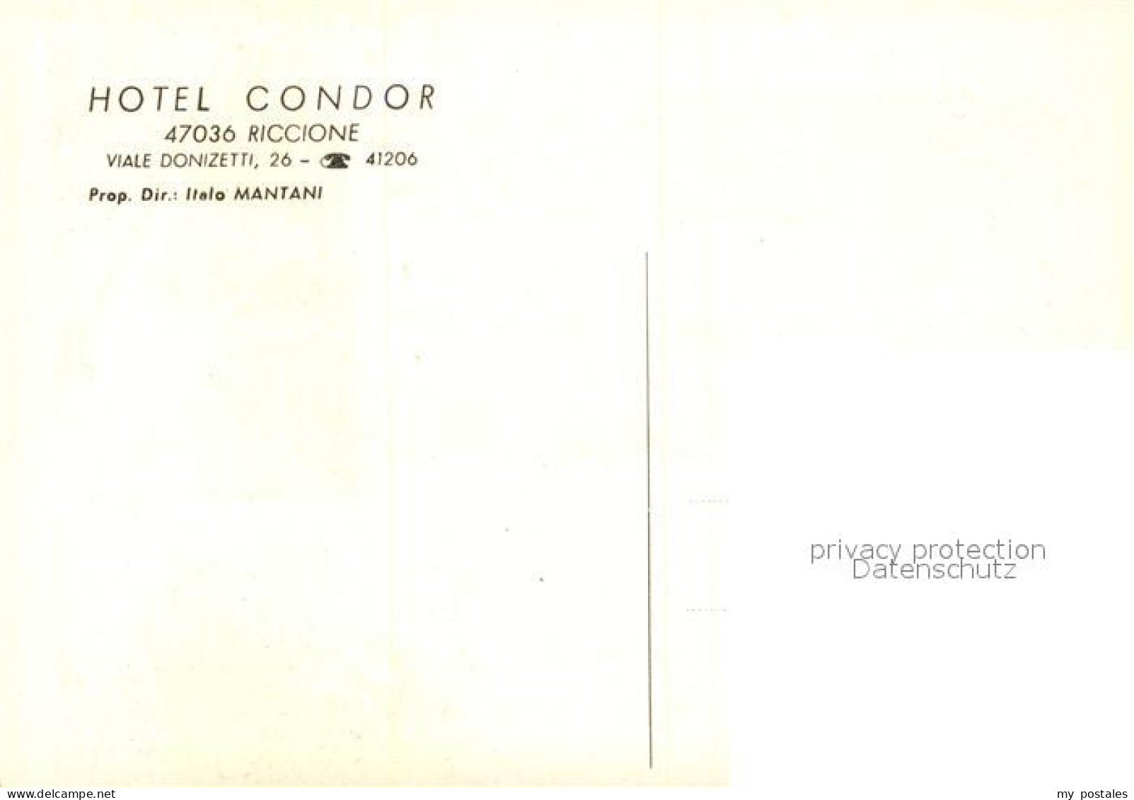 73124622 Riccione Hotel Condor Riccione - Autres & Non Classés