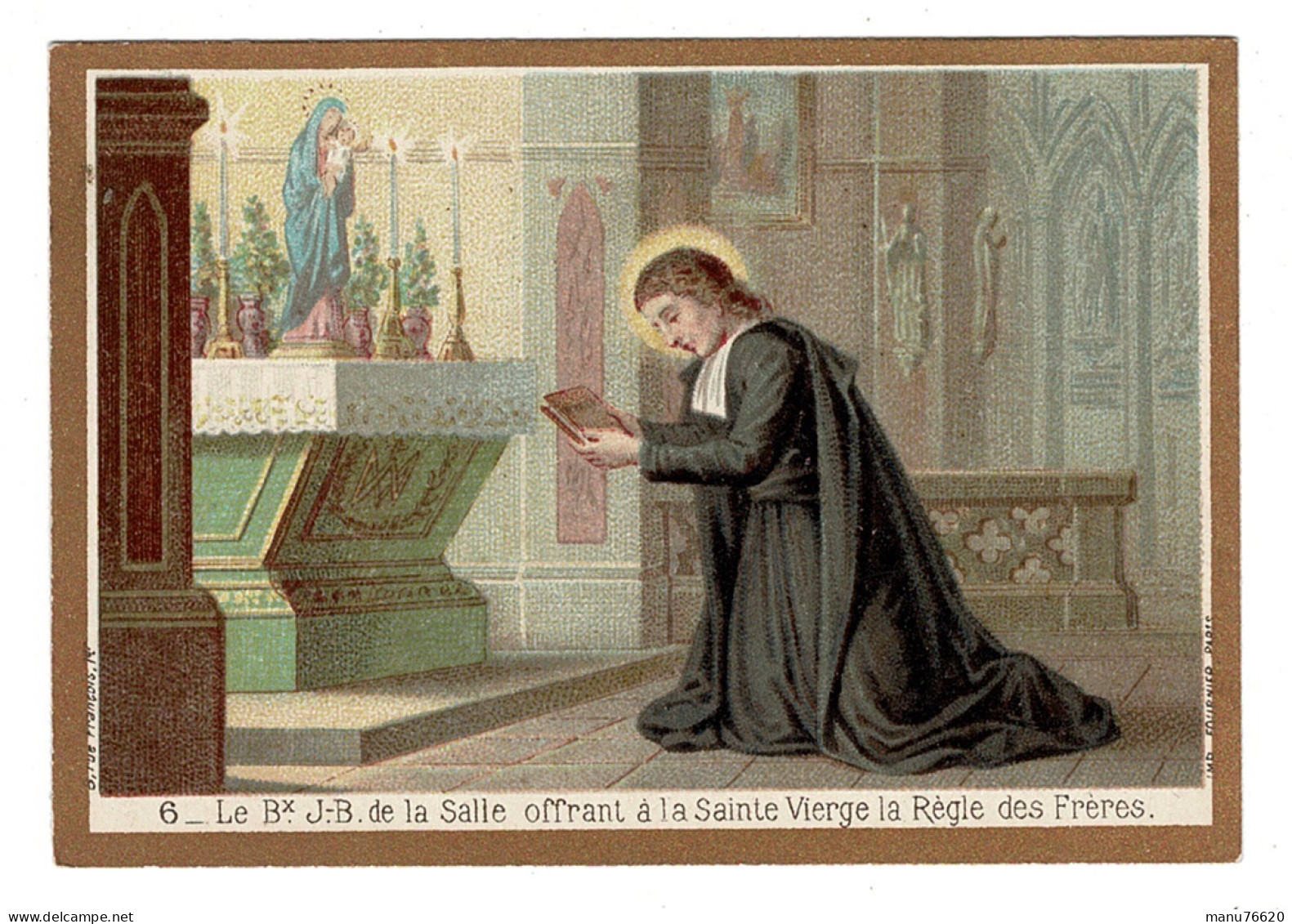 IMAGE RELIGIEUSE - CANIVET :  6 Portrait Du Bienheureux Jean Baptiste De La Salle , Imp. Petithenry - France . - Godsdienst & Esoterisme