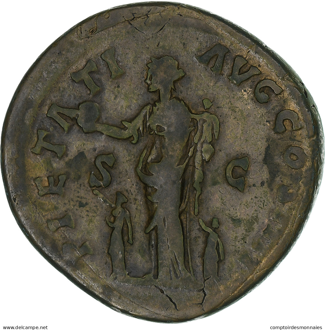 Antonin Le Pieux, Sesterce, 159-160, Rome, Bronze, TB+ - La Dinastía Antonina (96 / 192)