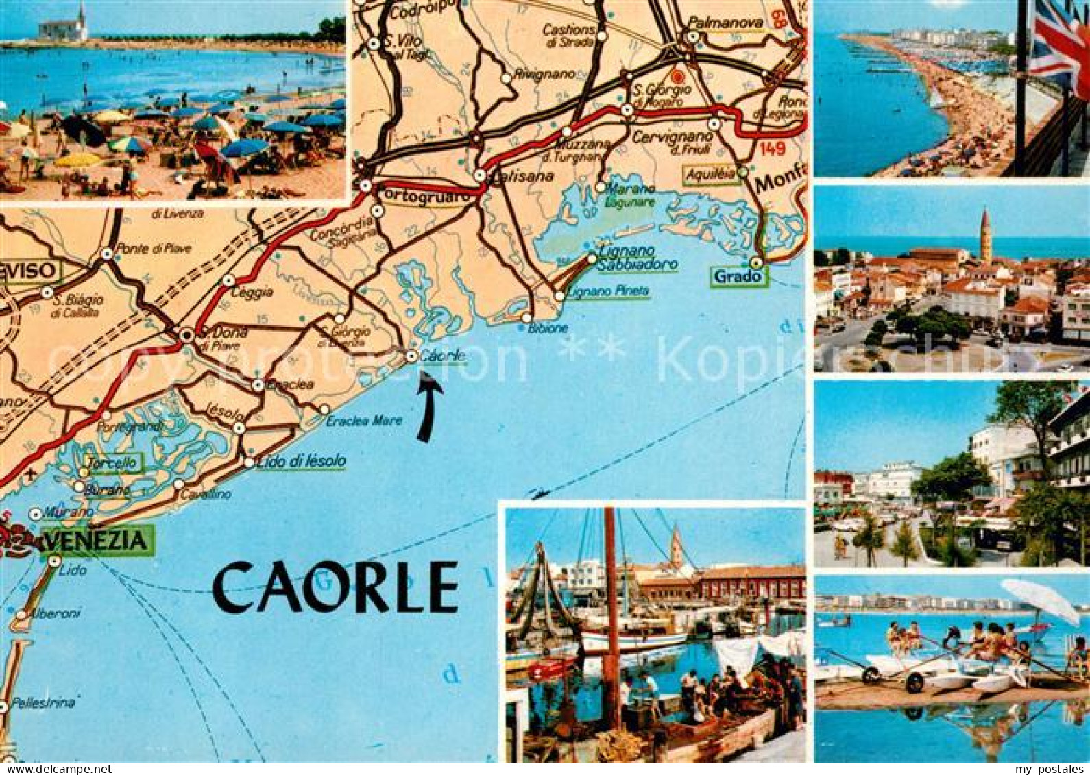 73122911 Caorle Venezia Ortungskaret Hafen Strand Caorle Venezia - Other & Unclassified