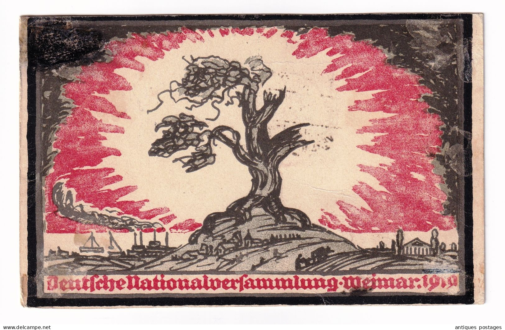 Offizielle Postkarte Weimar 1919 Weimarer Nationalversammlung Deutschland Weimarer Republik République De Weimar - Brieven En Documenten